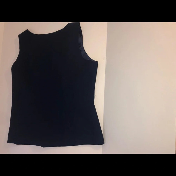 Nina Massini  12 Navy blue lined tank top zipper closure bottom of left side - Picture 5 of 6